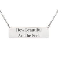 Load image into Gallery viewer, How Beautiful Are the Feet Necklace, Romans 10_15 Appreciation Bible Pendant for Volunteer
