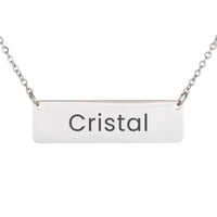 Load image into Gallery viewer, Cristal Necklace – Custom Name Horizontal Bar Necklace for Women
