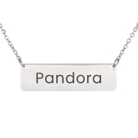 Load image into Gallery viewer, Pandora Necklace – Custom Name Horizontal Bar Necklace for Women

