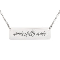 Load image into Gallery viewer, Wonderfully Made Necklace - Encouragement Bible Scripture Jewelry, Psalm 139:14 Self Worth Gift
