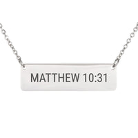Load image into Gallery viewer, Matthew 10_31 Necklace - Reassurance Gift, Courage Christian Pendant
