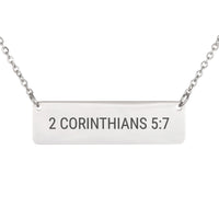 Load image into Gallery viewer, 2 Corinthians 5:7 Engraved Necklace, Easter Gift - Faith Religious Pendant
