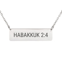 Load image into Gallery viewer, Habakkuk 2:4 Engraved Necklace - Christian Gift for Women, Faith Bible Jewelry
