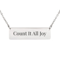 Load image into Gallery viewer, Count It All Joy Necklace, Perseverance Bible Scripture Jewelry James 1:2 - Survivor Gift
