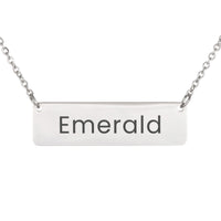 Load image into Gallery viewer, Emerald Necklace – Custom Name Horizontal Bar Necklace for Women
