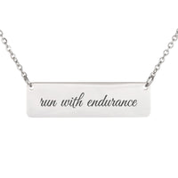 Load image into Gallery viewer, Run with Endurance Necklace, Hebrews 12:1 Perseverance Religious Gift for Women
