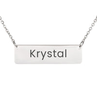 Load image into Gallery viewer, Krystal Necklace – Custom Name Horizontal Bar Necklace for Women
