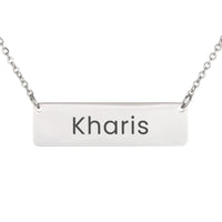 Load image into Gallery viewer, Kharis Necklace – Personalized Name Chain - Custom Horizontal Bar Necklace for Women
