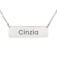 Load image into Gallery viewer, Cinzia Necklace – Personalized Name Chain - Custom Horizontal Bar Necklace for Women
