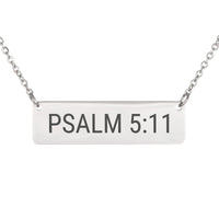Load image into Gallery viewer, Psalm 5:11 Bar Necklace - Protection Christian Jewelry, First Responder Gift
