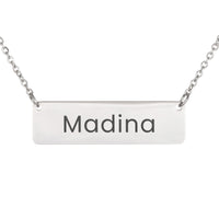 Load image into Gallery viewer, Madina Necklace – Personalized Name Chain - Custom Horizontal Bar Necklace for Women
