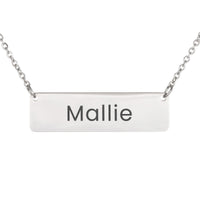 Load image into Gallery viewer, Mallie Necklace – Personalized Name Chain - Custom Horizontal Bar Necklace for Women
