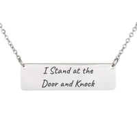 Load image into Gallery viewer, I Stand at the Door and Knock Necklace - Salvation Bible Jewelry for Mom, Revelation 3_20
