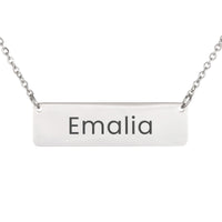 Load image into Gallery viewer, Emalia Necklace – Personalized Name Chain - Custom Horizontal Bar Necklace for Women
