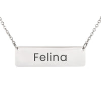 Load image into Gallery viewer, Felina Necklace – Personalized Name Chain - Custom Horizontal Bar Necklace for Women
