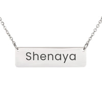 Load image into Gallery viewer, Shenaya Necklace – Custom Name Horizontal Bar Necklace for Women
