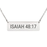 Load image into Gallery viewer, Isaiah 48_17 Necklace - Dainty Guidance Bible Verse Jewelry, College Gift
