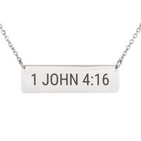 Load image into Gallery viewer, 1 John 4:16 Necklace - Dainty Love Bible Pendant for Her
