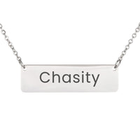 Load image into Gallery viewer, Chasity Necklace – Custom Name Horizontal Bar Necklace for Women
