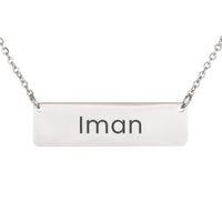 Load image into Gallery viewer, Iman Necklace – Custom Name Horizontal Bar Necklace for Women
