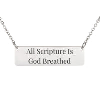Load image into Gallery viewer, All Scripture Is God Breathed Necklace - Wisdom Christian Pendant for Graduate, 2 Timothy 3:16
