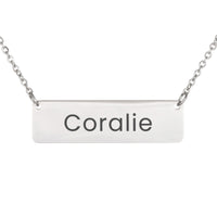 Load image into Gallery viewer, Coralie Necklace – Custom Name Horizontal Bar Necklace for Women
