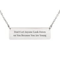 Load image into Gallery viewer, Don't Let Anyone Look Down on You Because You Are Young Necklace - Graduation Scripture Gift for Her, 1 Timothy 4:12
