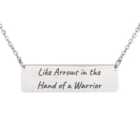 Load image into Gallery viewer, Like Arrows in the Hand of a Warrior Necklace, Baby Bible Verse Pendant Psalm 127:4 - Gift for Daughter
