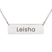 Load image into Gallery viewer, Leisha Necklace – Personalized Name Chain - Custom Horizontal Bar Necklace for Women
