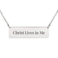 Load image into Gallery viewer, Christ Lives in Me Engraved Necklace - Galatians 2:20, Dainty Faith Scripture Jewelry for Sister
