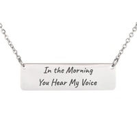Load image into Gallery viewer, In the Morning You Hear My Voice Necklace - Prayer Bible Scripture Pendant for Daughter, Psalm 5:3

