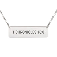 Load image into Gallery viewer, 1 Chronicles 16_8 Necklace - Thank You Gift, Thankful Bible Verse Jewelry
