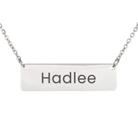 Load image into Gallery viewer, Hadlee Necklace – Personalized Name Chain - Custom Horizontal Bar Necklace for Women
