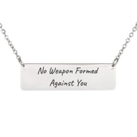 Load image into Gallery viewer, No Weapon Formed Against You Necklace - Protection Scripture Jewelry, Isaiah 54:17 Military Wife Gift
