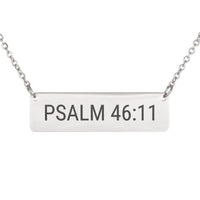 Load image into Gallery viewer, Psalm 46:11 Bar Necklace, First Responder Gift - Protection Scripture Jewelry
