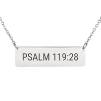 Load image into Gallery viewer, Psalm 119:28 Necklace - Strength Scripture Jewelry for Women
