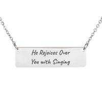 Load image into Gallery viewer, He Rejoices Over You with Singing Necklace - Zephaniah 3:17, Minimalist Love Christian Jewelry for Girlfriend
