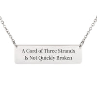 Load image into Gallery viewer, A Cord of Three Strands Is Not Quickly Broken Necklace - Wedding Bible Scripture Gift for Wife, Ecclesiastes 4_12
