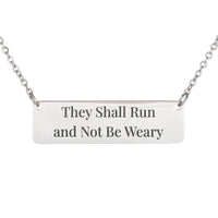 Load image into Gallery viewer, They Shall Run and Not Be Weary Necklace - Perseverance Scripture Jewelry, Isaiah 40:31 Encouragement Gift
