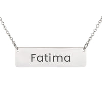 Load image into Gallery viewer, Fatima Necklace – Personalized Name Chain - Custom Horizontal Bar Necklace for Women
