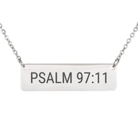Load image into Gallery viewer, Psalm 97_11 Horizontal Bar Necklace - Joy Bible Scripture Jewelry, Birthday Gift
