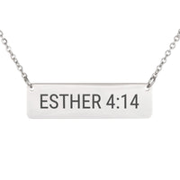 Load image into Gallery viewer, Esther 4:14 Engraved Necklace - Brave Gift for Daughter, Dainty Courage Bible Scripture Jewelry
