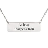 Load image into Gallery viewer, As Iron Sharpens Iron Necklace - Friendship Scripture Pendant for Best Friend, Proverbs 27_17
