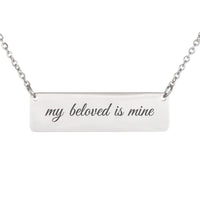 Load image into Gallery viewer, My Beloved Is Mine Bar Necklace - Wedding Bible Pendant for Wife, Song of Solomon 2_16
