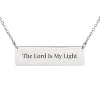 Load image into Gallery viewer, The Lord Is My Light Engraved Necklace - Inspirational Bible Verse Pendant for Women, Micah 7:8
