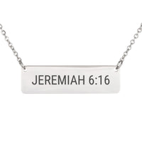 Load image into Gallery viewer, Jeremiah 6:16 Necklace, Self Care Gift - Peace Religious Jewelry
