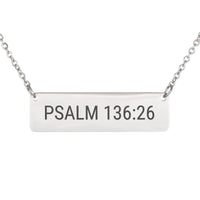 Load image into Gallery viewer, Psalm 136:26 Bar Necklace - Valentine's Day Gift, Dainty Love Bible Jewelry
