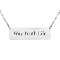 Load image into Gallery viewer, Way Truth Life Bar Necklace - Salvation Bible Scripture Pendant for Daughter, John 14:6
