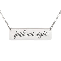 Load image into Gallery viewer, Faith Not Sight Necklace - Religious Jewelry, 2 Corinthians 5:7 Baptism Gift
