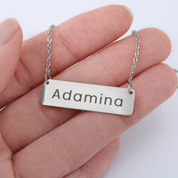 Load image into Gallery viewer, Adamina Necklace – Custom Name Horizonal Bar Necklace for Women
